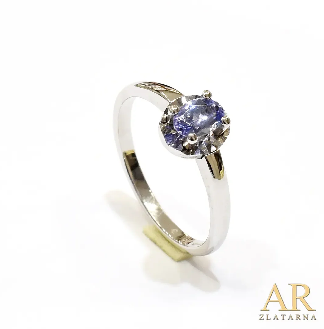 Zlatni  zaručnički prsten bijelo zlato s tanzanitom 0.45ct