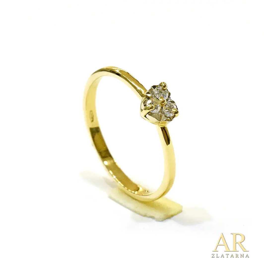 Zlatni prsten Srce s 0.09ct  dijamantima