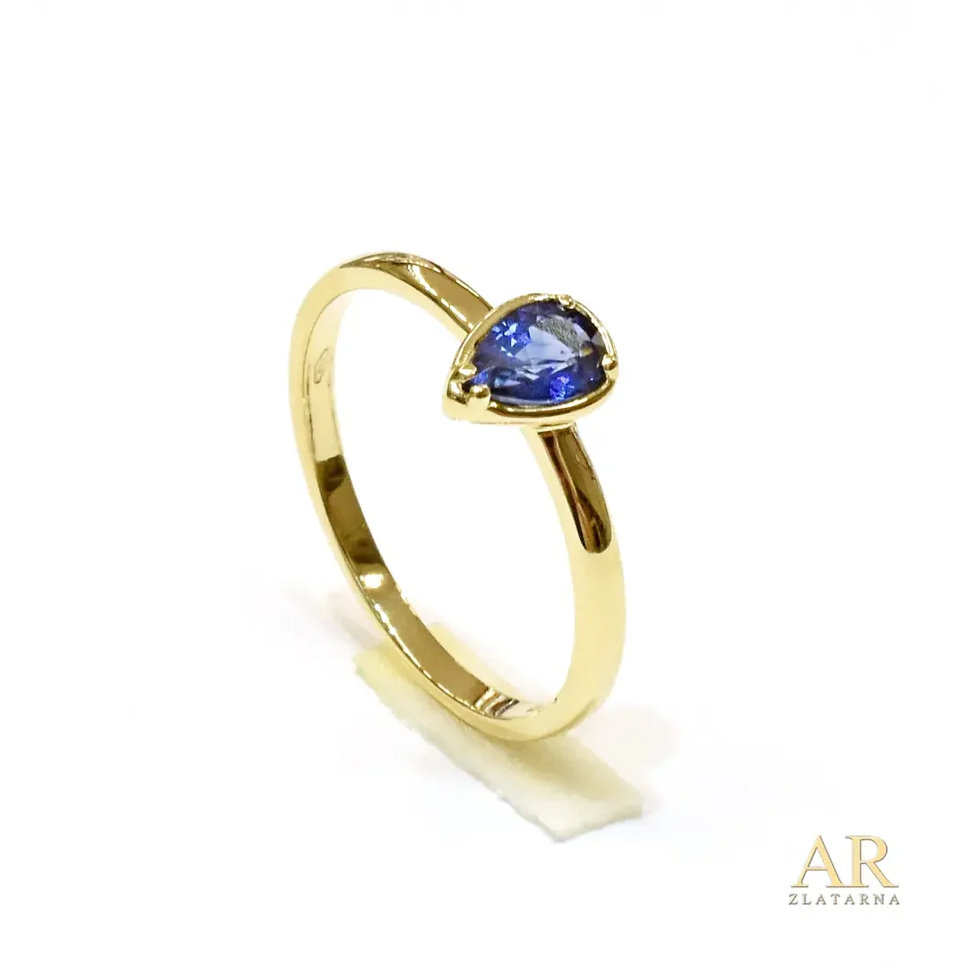 Zlatni prsten Suza s 0.55ct  safirom 