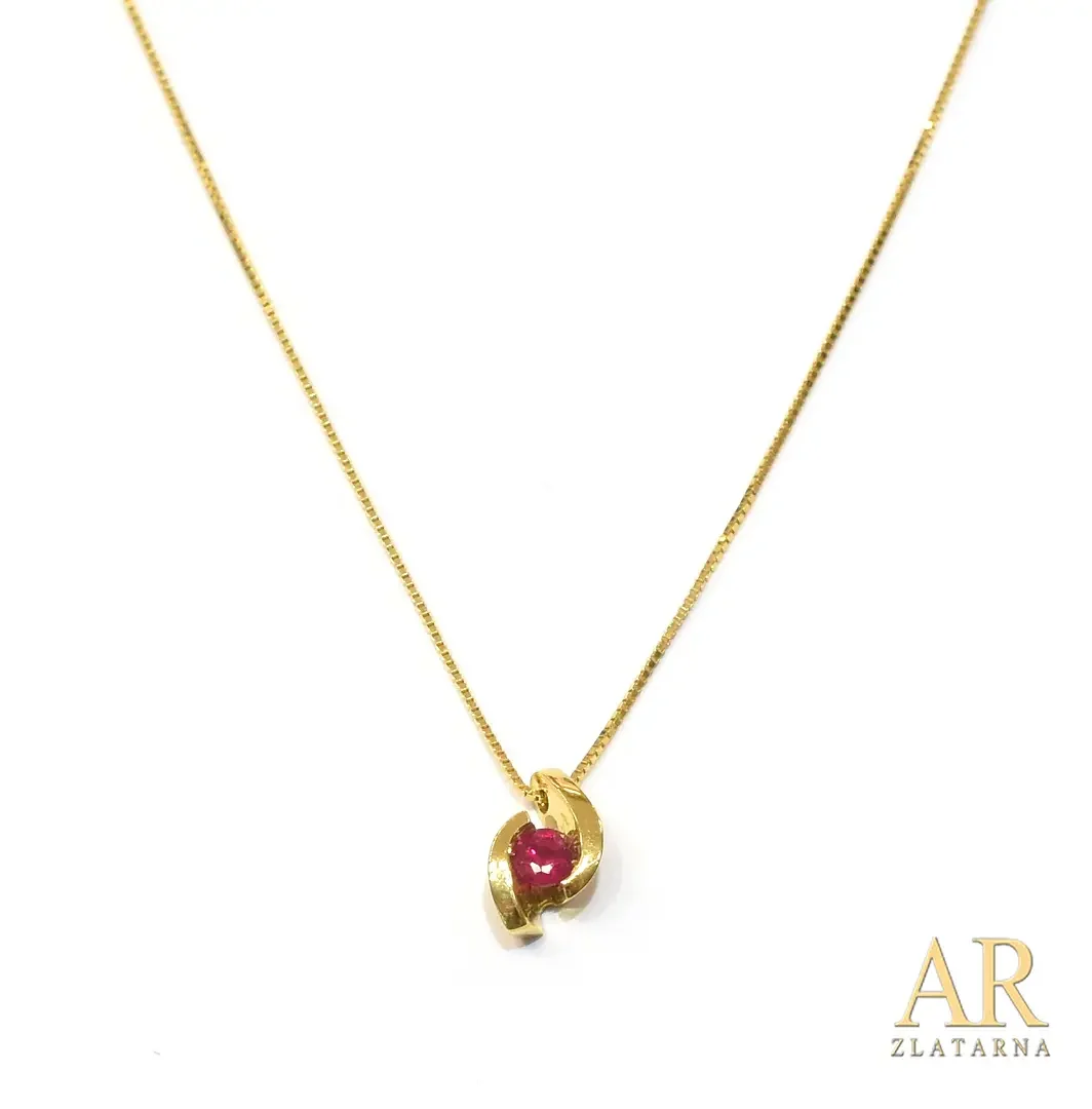 Zlatna ogrlica s 0.15ct  rubinom Model 1