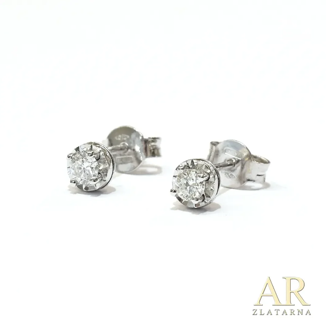 Zlatne naušnice s 0.26ct  dijamantom bijelo zlato