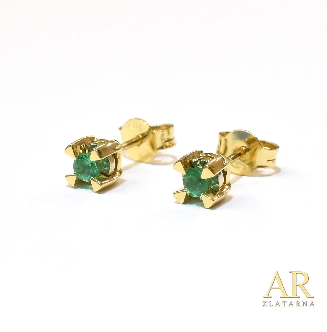 Zlatne naušnice s 0.24ct  smaragdima