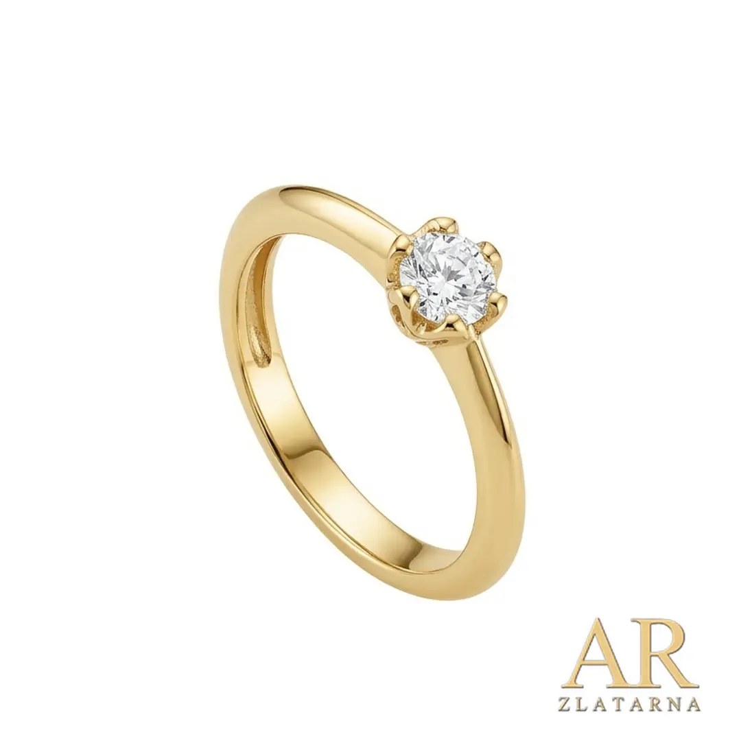 Zlatni zaručnički prsten s 0.35ct lab. dijamantom Model 1 – fotografija 6