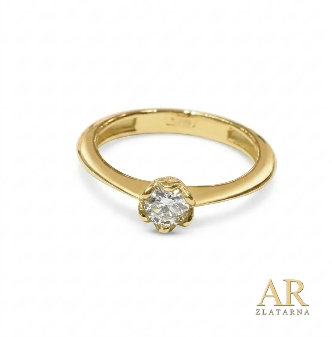 Zlatni zaručnički prsten s 0.35ct lab.  dijamantom Model 1 – fotografija 7