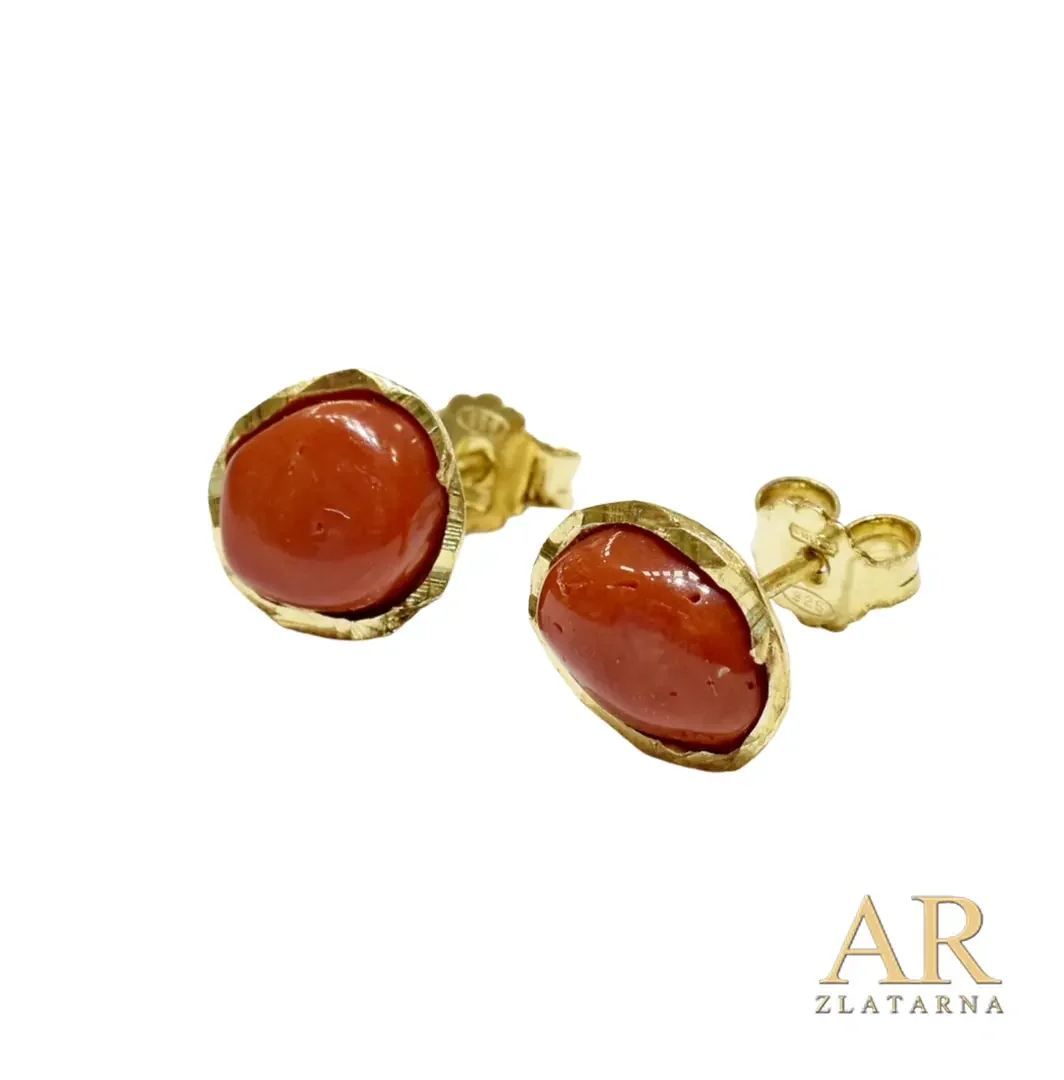 Srebrne naušnice nepravilni koralji pozlata