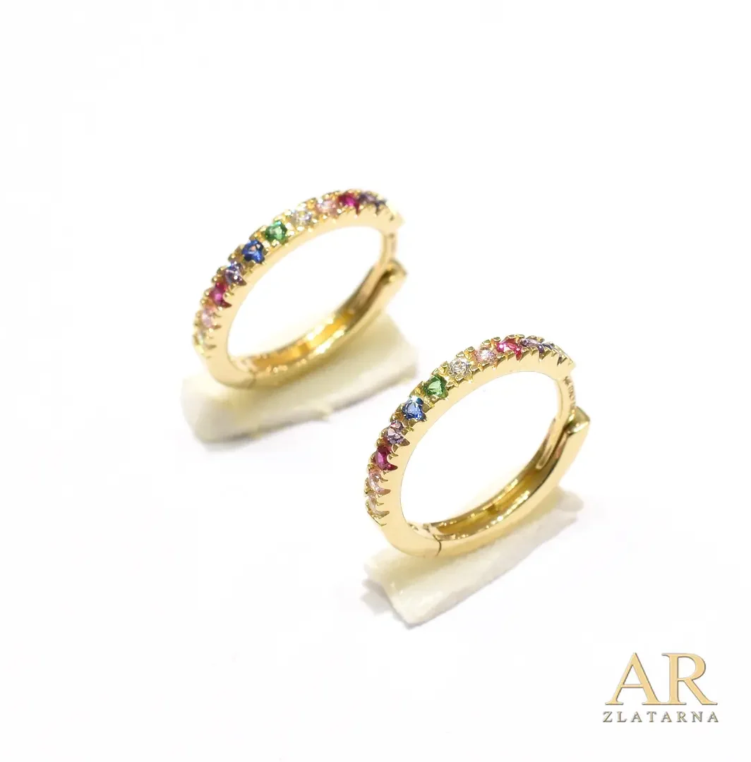 Zlatne naušnice okrugle Multicolor