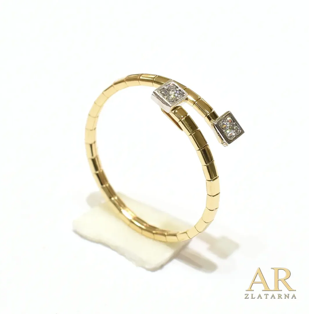 Zlatni prsten Omega sa cirkonima