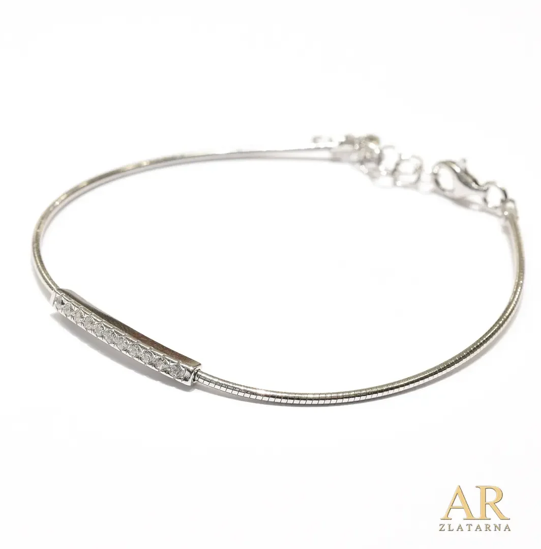 Srebrna narukvica Omega sa cirkonima