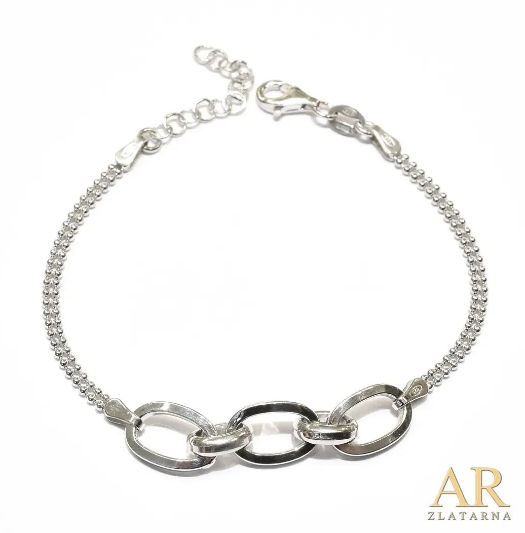 Srebrna narukvica Tri velike karike