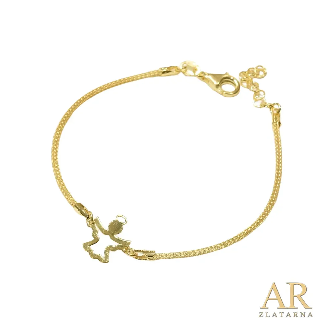 Srebrna pozlaćena narukvica Anđel model 1
