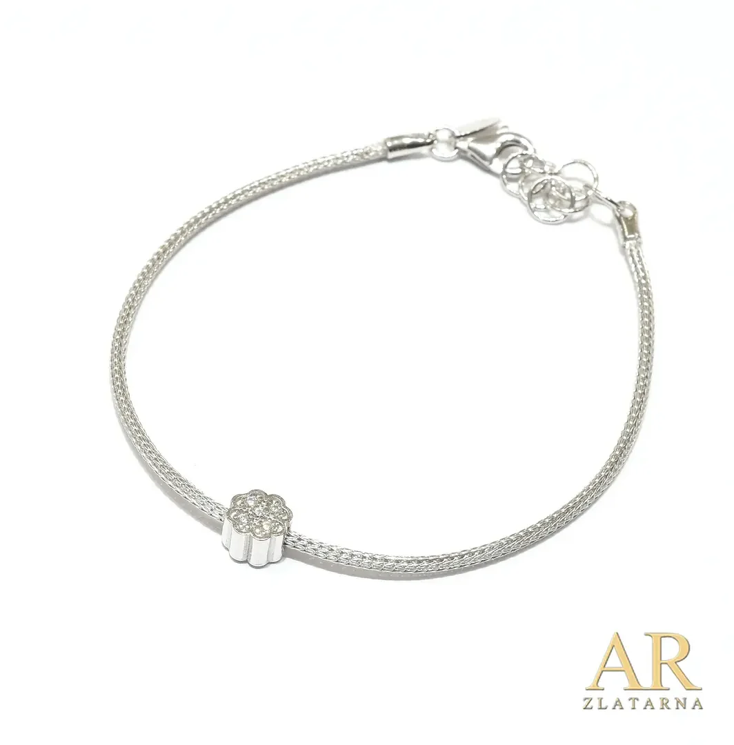 Srebrna Mrežasta narukvica sa djetelinom