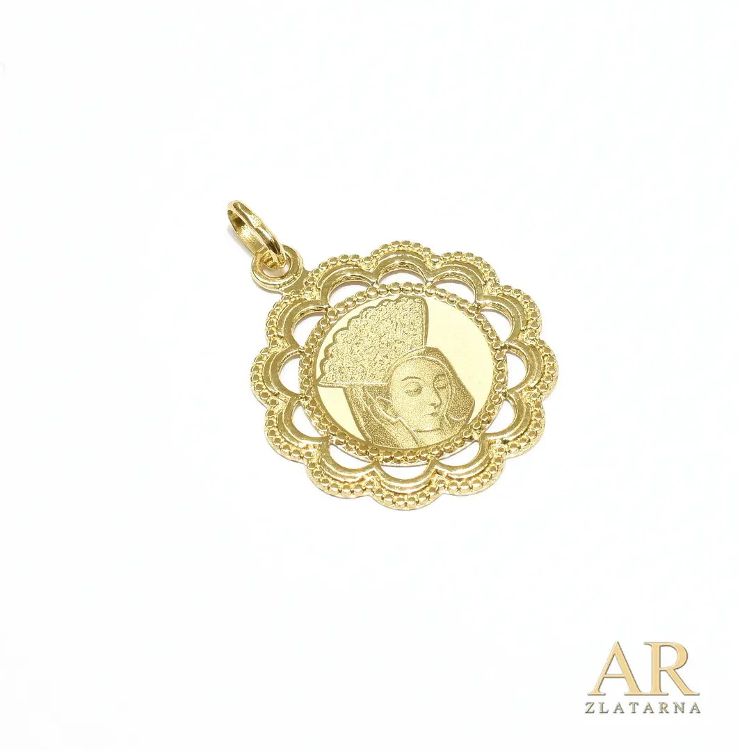 Zlatni privjesak Gospa Sinjska 23 mm