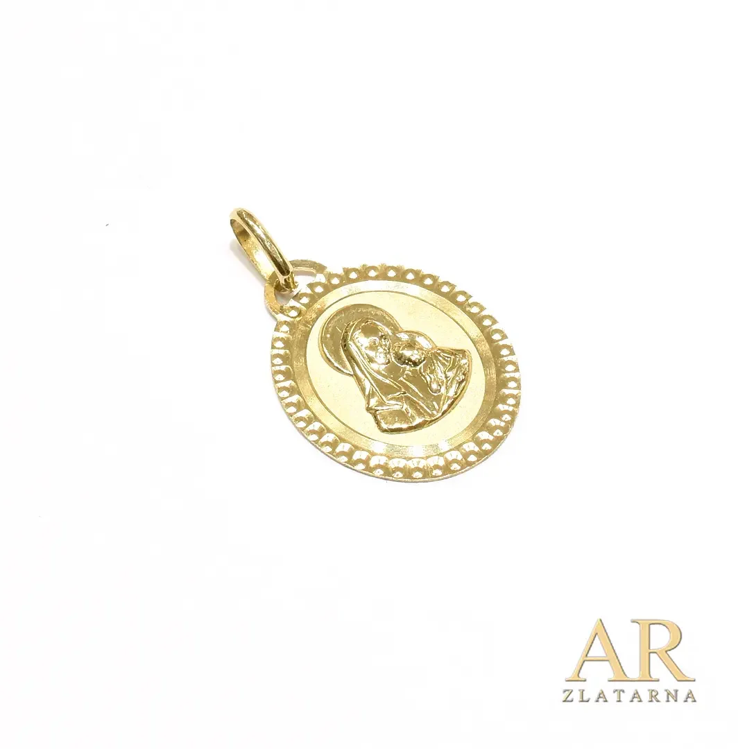 Zlatni privjesak Gospa ovalna