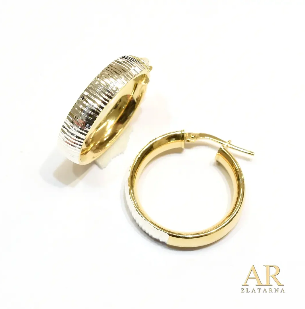 Srebrne okrugle naušnice dvobojne reljefne