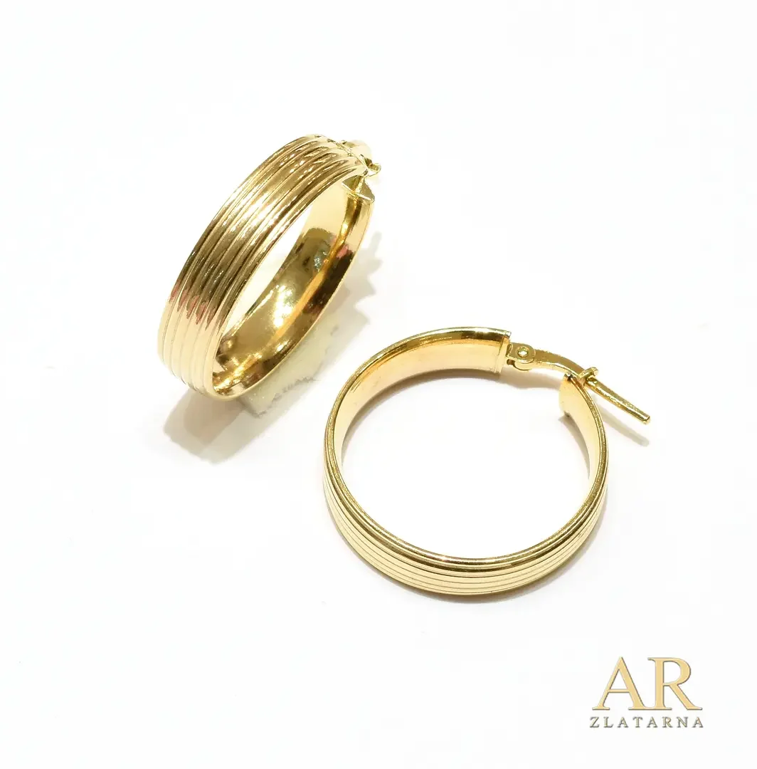 Srebrne pozlaćene naušnice okrugle prugaste