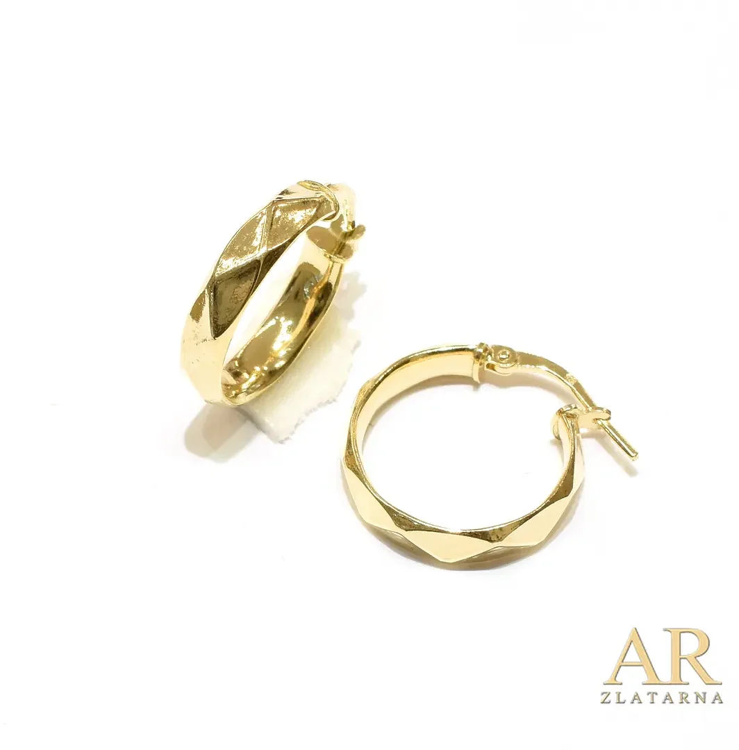 Srebrne okrugle pozlaćene naušnice Reljef model 1