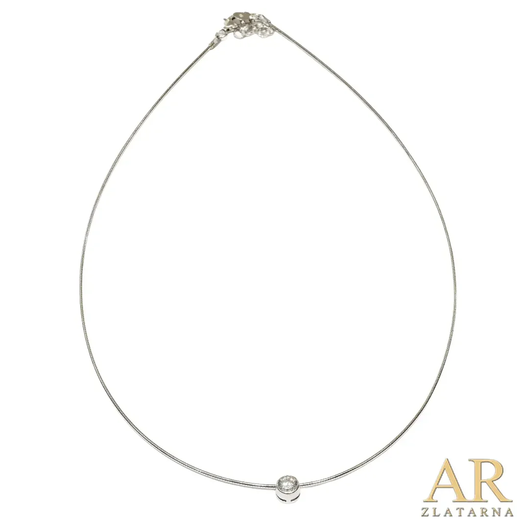 Srebrna ogrlica Omega sa cirkonom