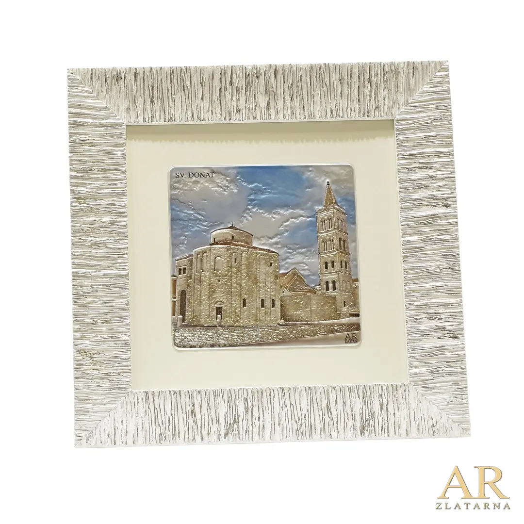 Srebrna slika Sveti Donat u boji 40×40cm