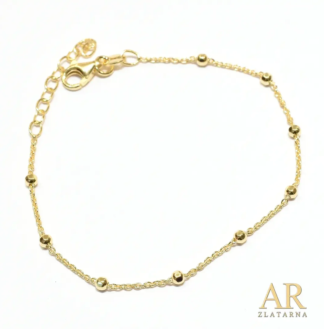 Srebrna pozlaćena narukvica sa malim Kuglicama