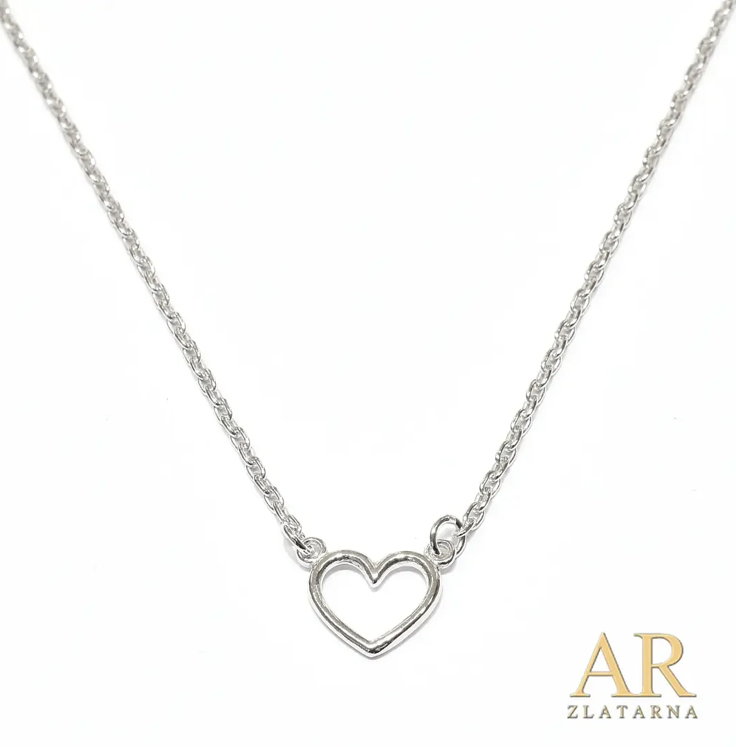 Srebrna ogrlica šuplje Srce