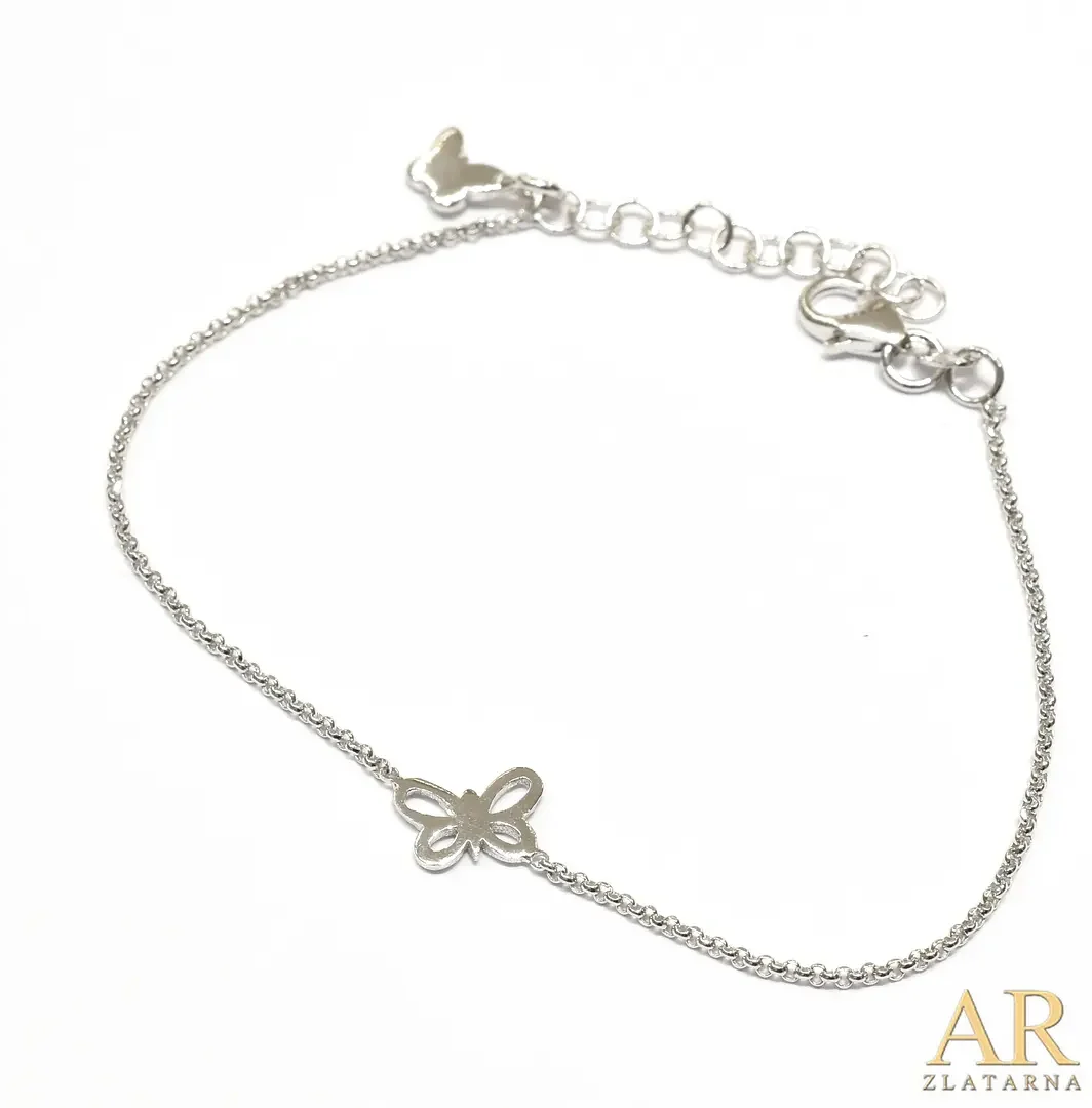 Srebrna narukvica dva leptira