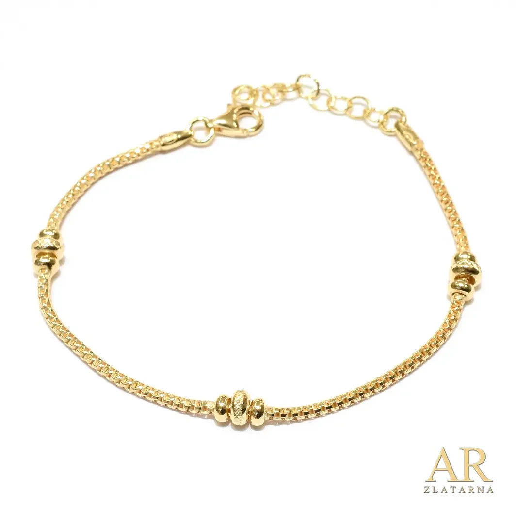 Srebrna pozlaćena narukvica sa ovalnim Kuglicama