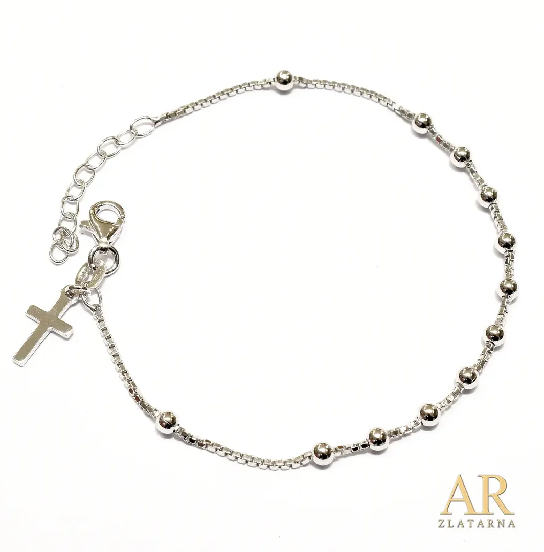 Srebrna narukvica krunica Model 8