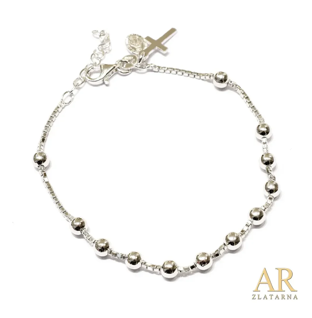 Srebrna narukvica krunica Model 9