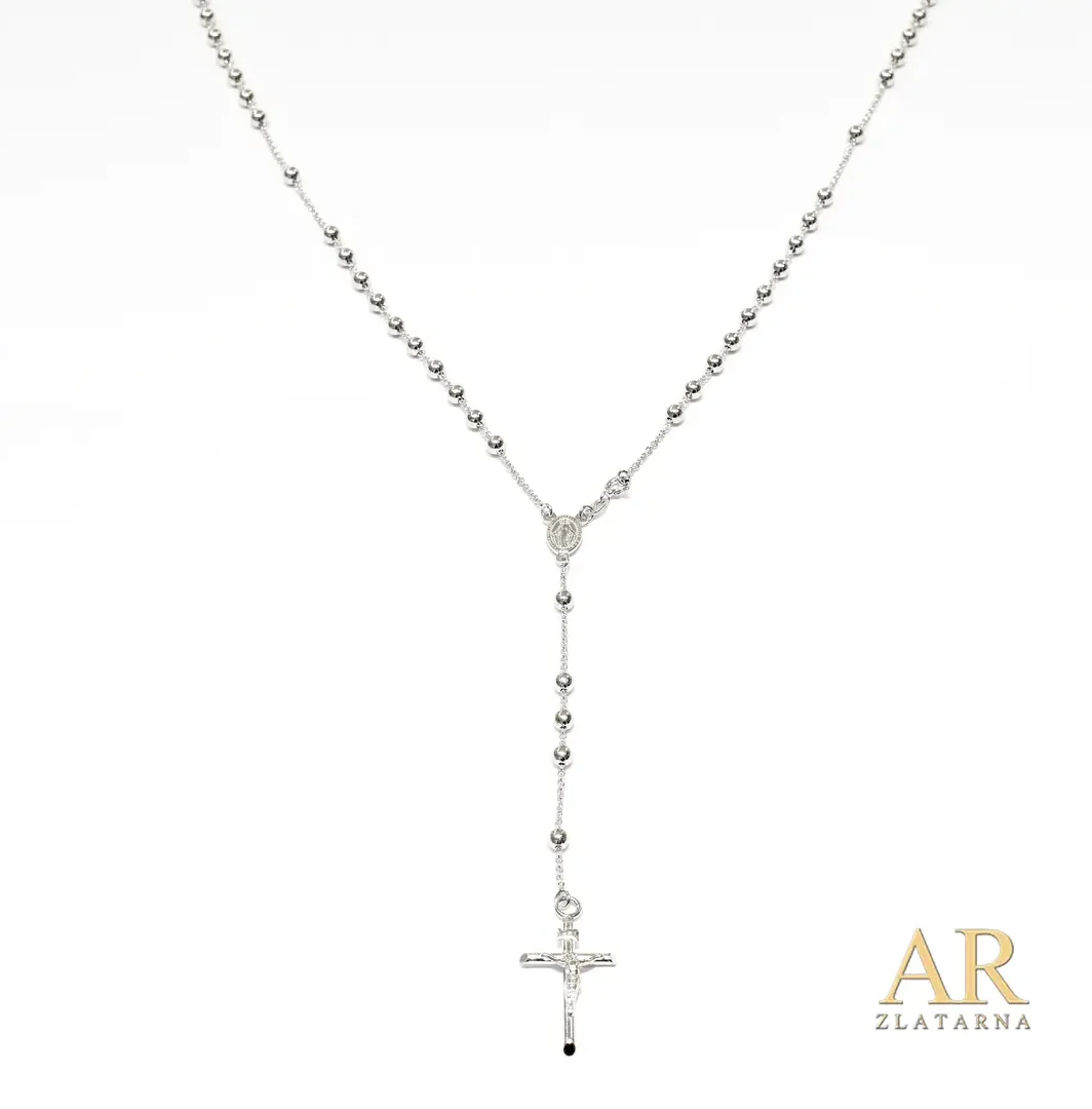 Srebrna muška krunica 66 cm