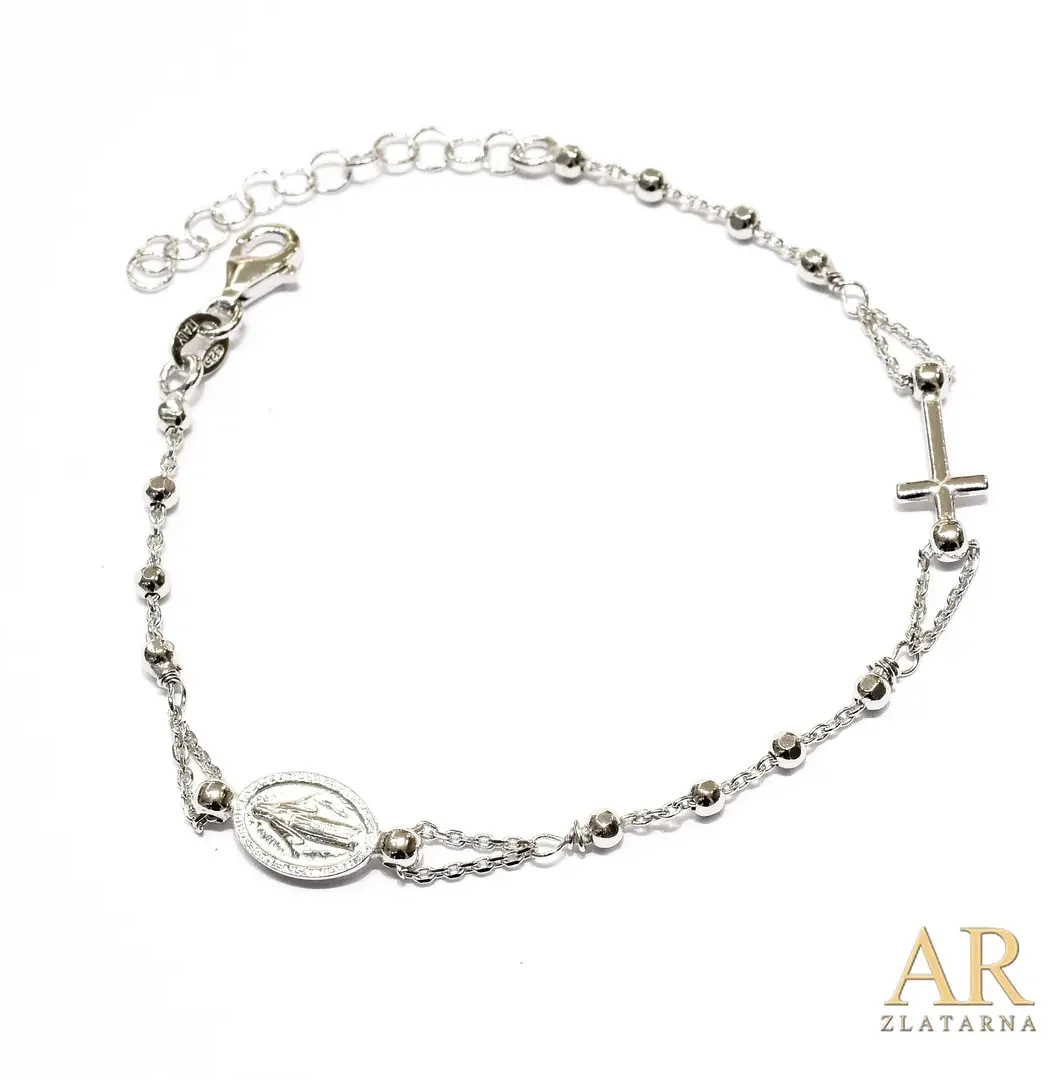 Srebrna narukvica krunica Model 7