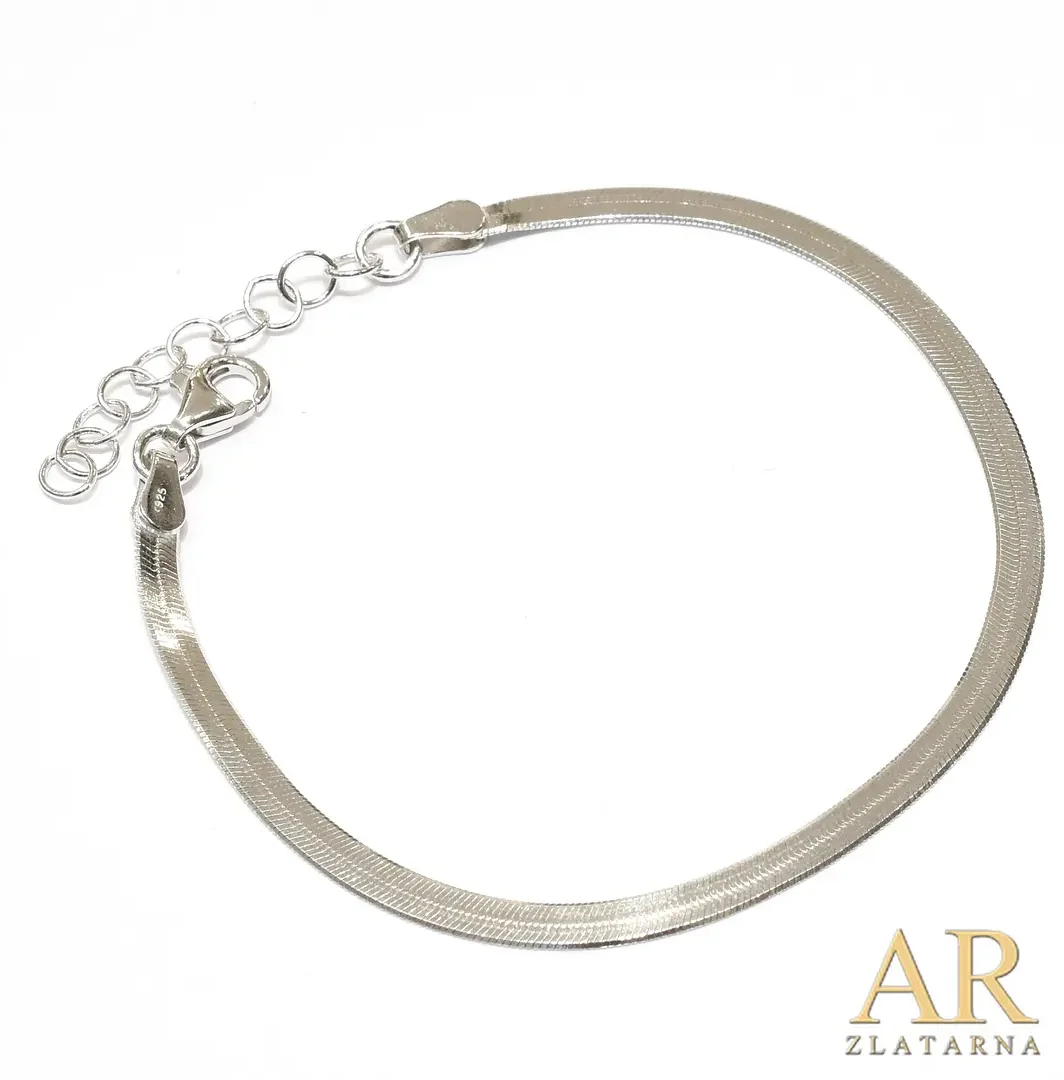 Srebrna narukvica zmijski vez Model 2