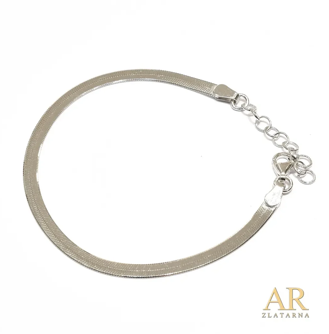 Srebrna narukvica zmijski vez Model 1