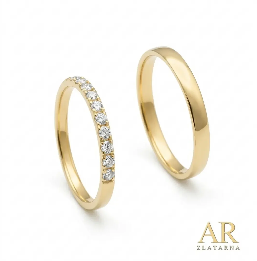 Zlatni vjenčani prsteni s 0.20ct LAB dijamantima Model 1