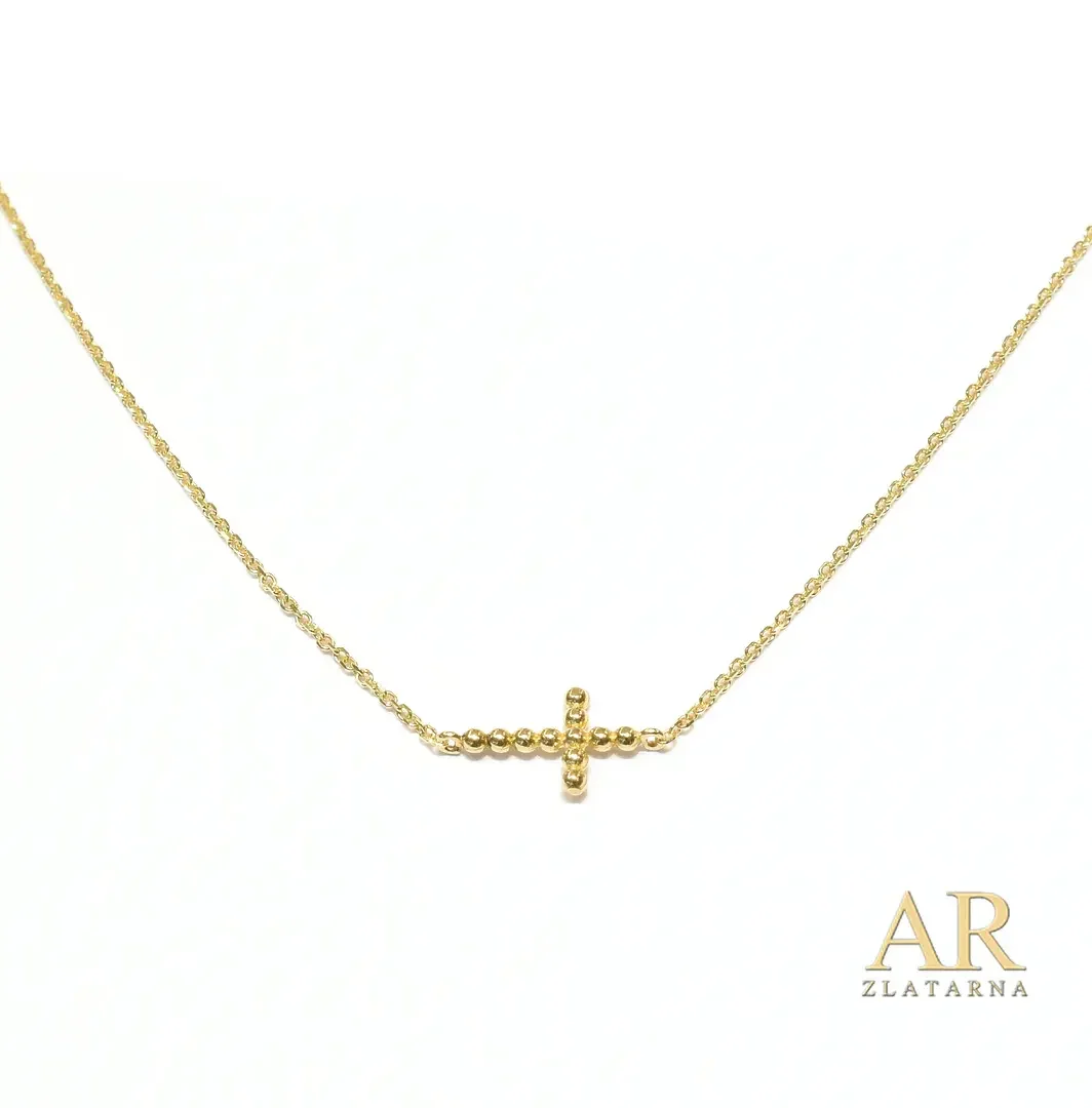 Zlatna ogrlica uzdužni Križ Model 3