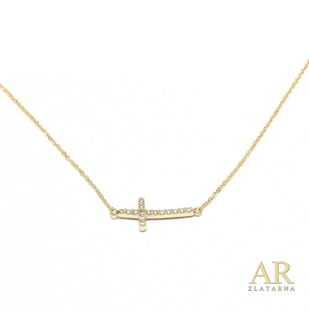 Zlatna ogrlica uzdužni Križ Model 4