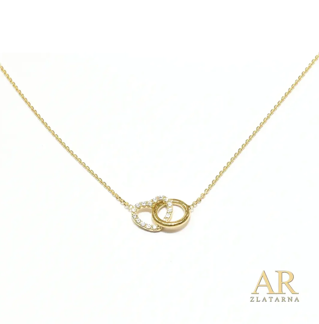 Zlatna ogrlica Karika i Srce