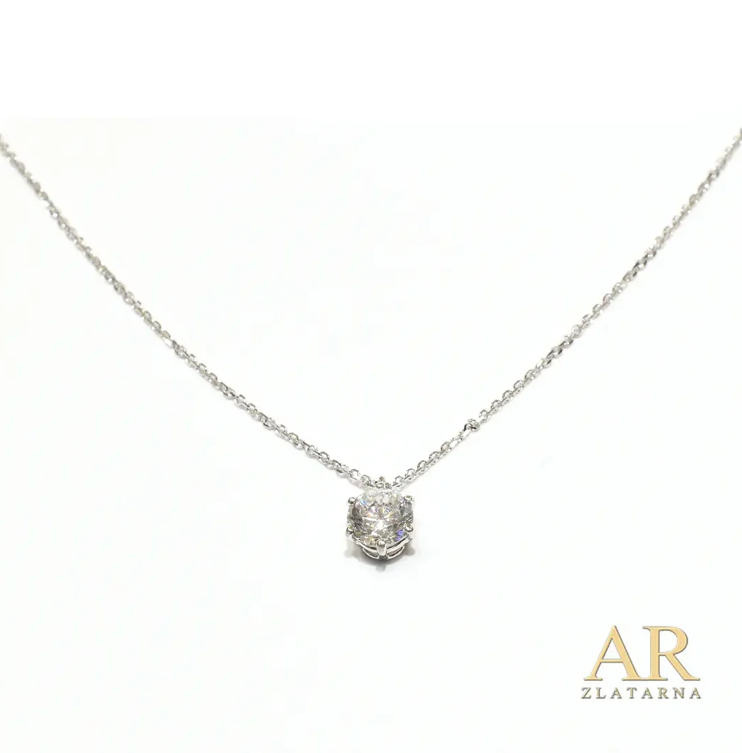 Bijelo zlato ogrlica Cirkon u šestorokrakoj kruni