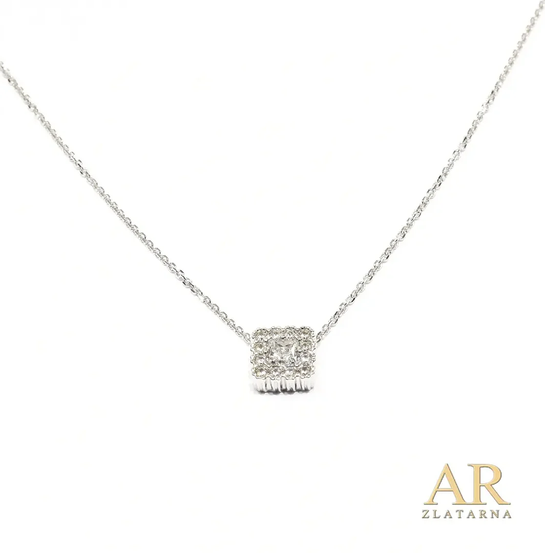 Bijelo zlato ogrlica Cirkoni Model 3