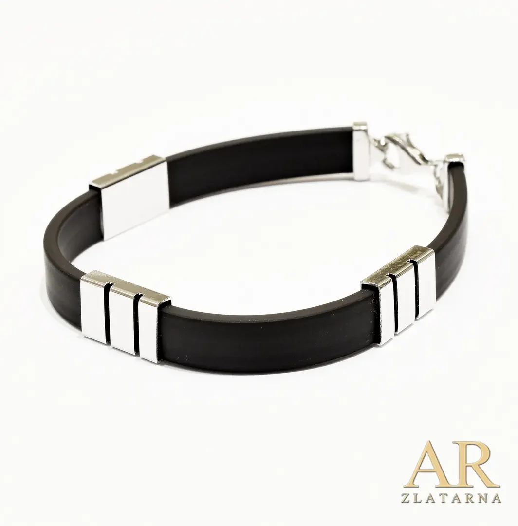 Srebrna narukvica Kaučuk 10 mm Model 1