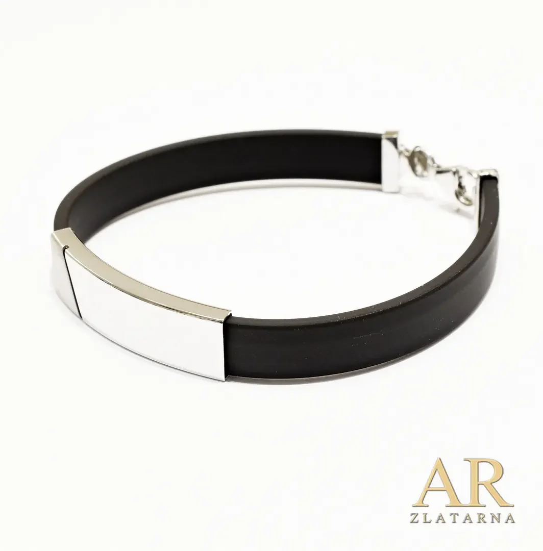 Srebrna narukvica Kaučuk 10 mm Model 2