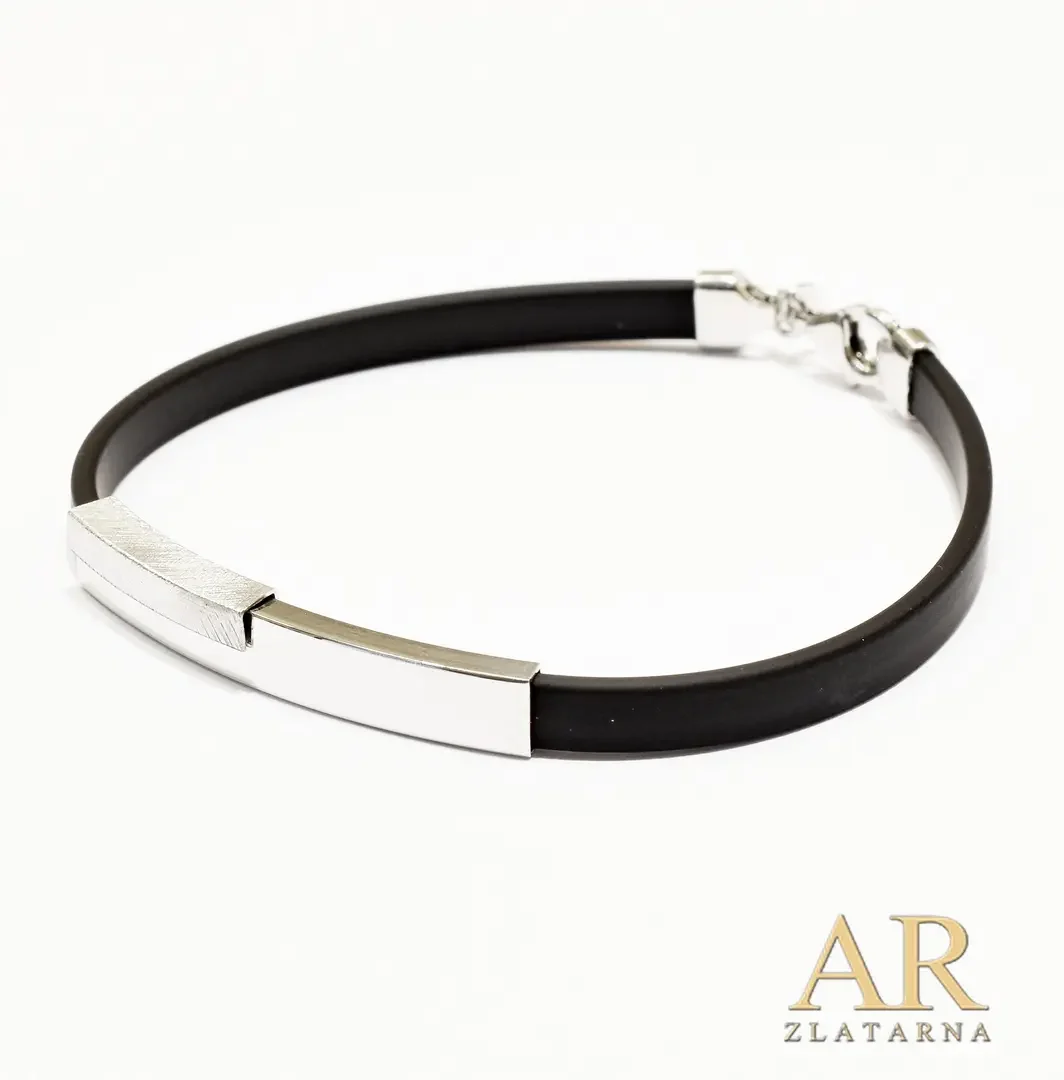 Srebrna narukvica Kaučuk 6 mm Model 1