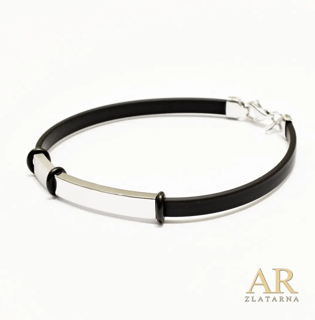 Srebrna narukvica Kaučuk 6 mm Model 2