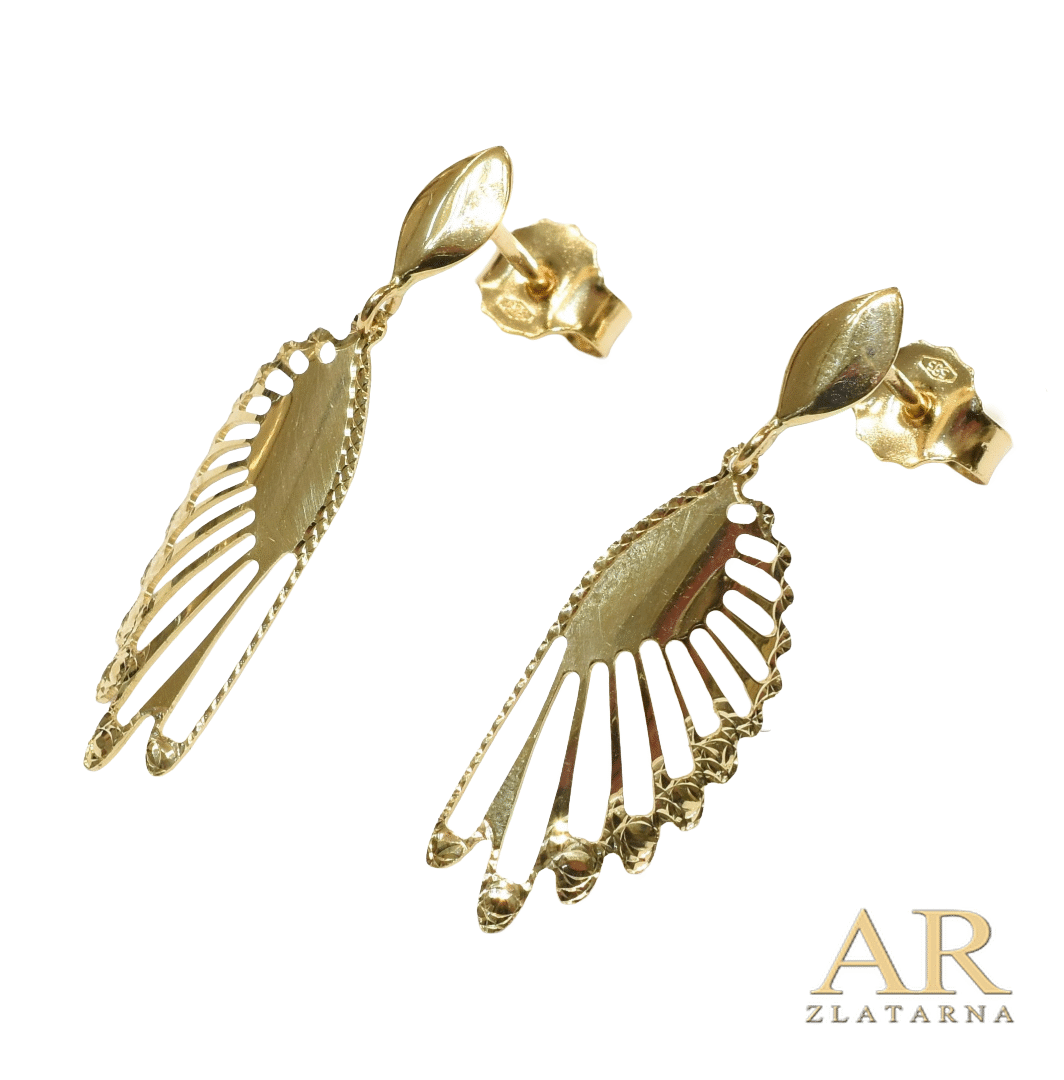 Zlatne naušnice Viseća Krila Anđela