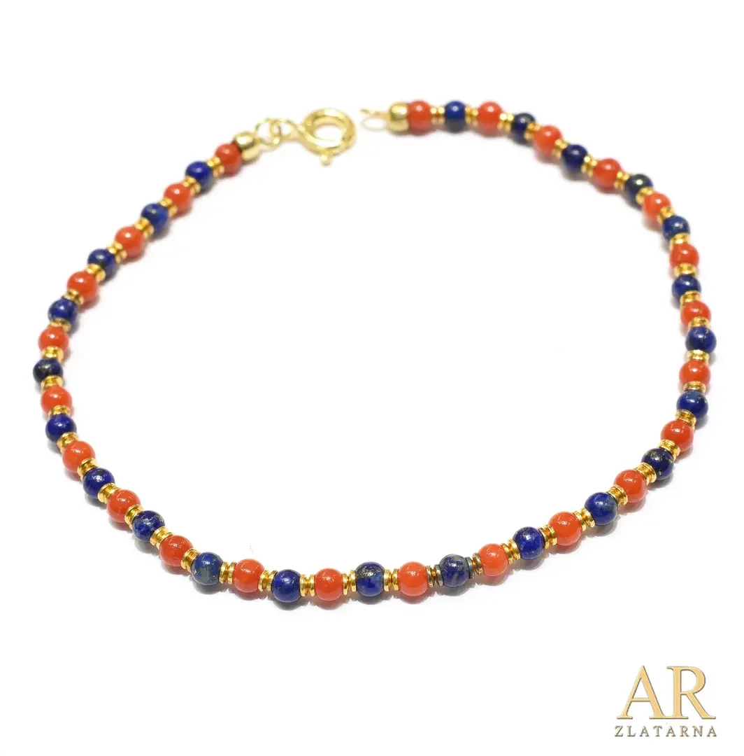 Koraljna narukvica sa Lapizima