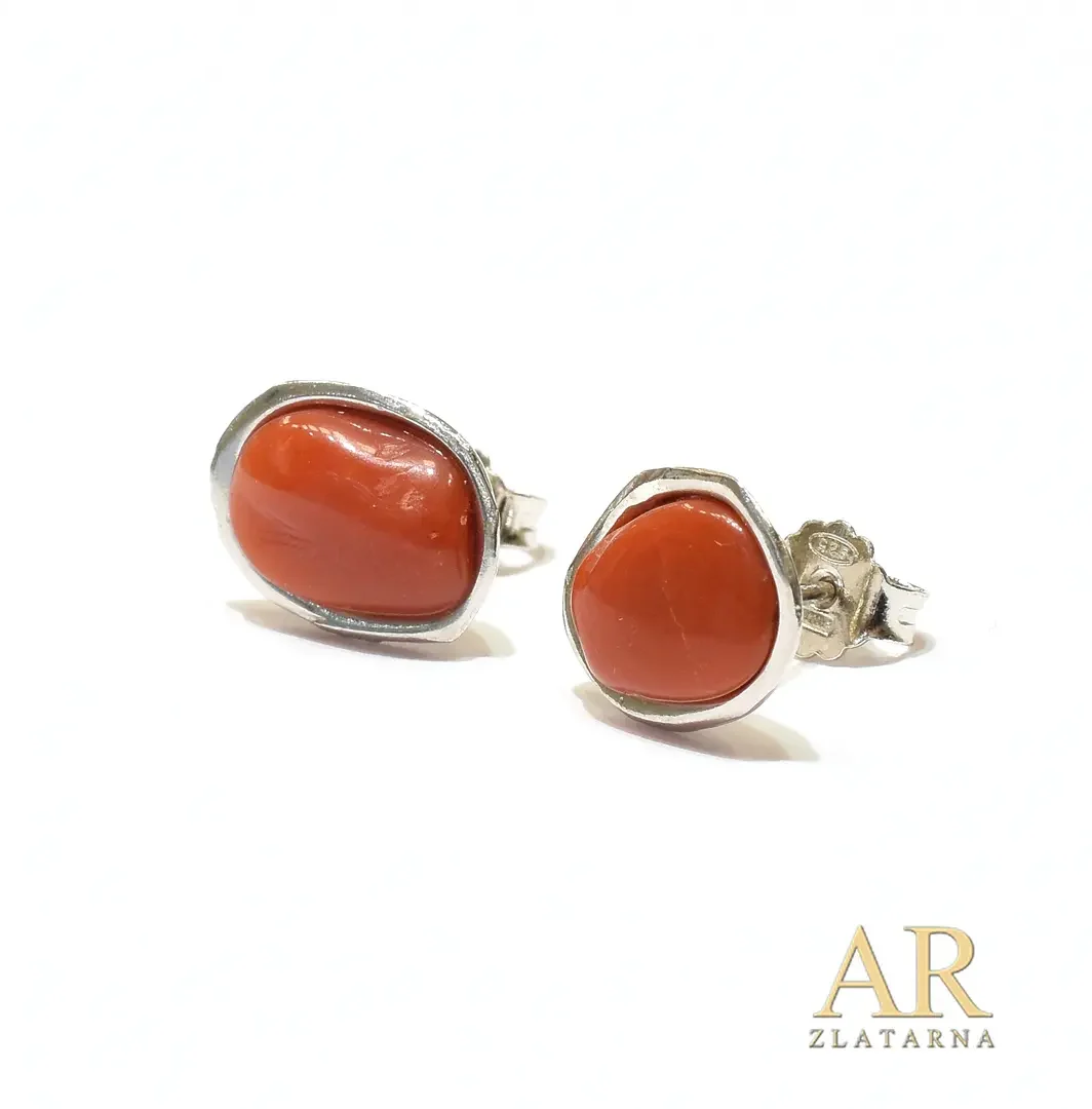 Srebrne naušnice Koralji Model 3