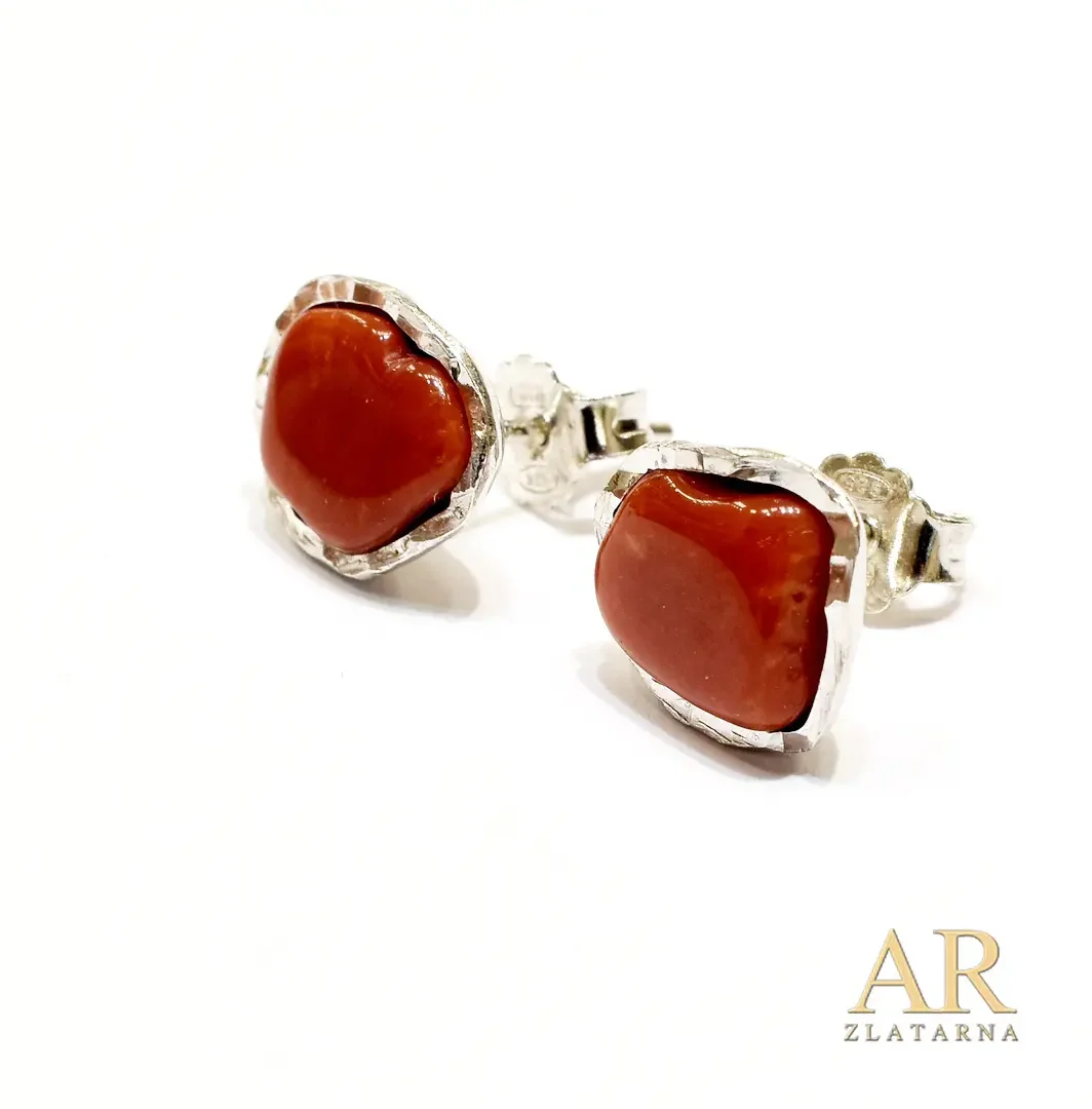 Srebrne naušnice Koralji Model 3