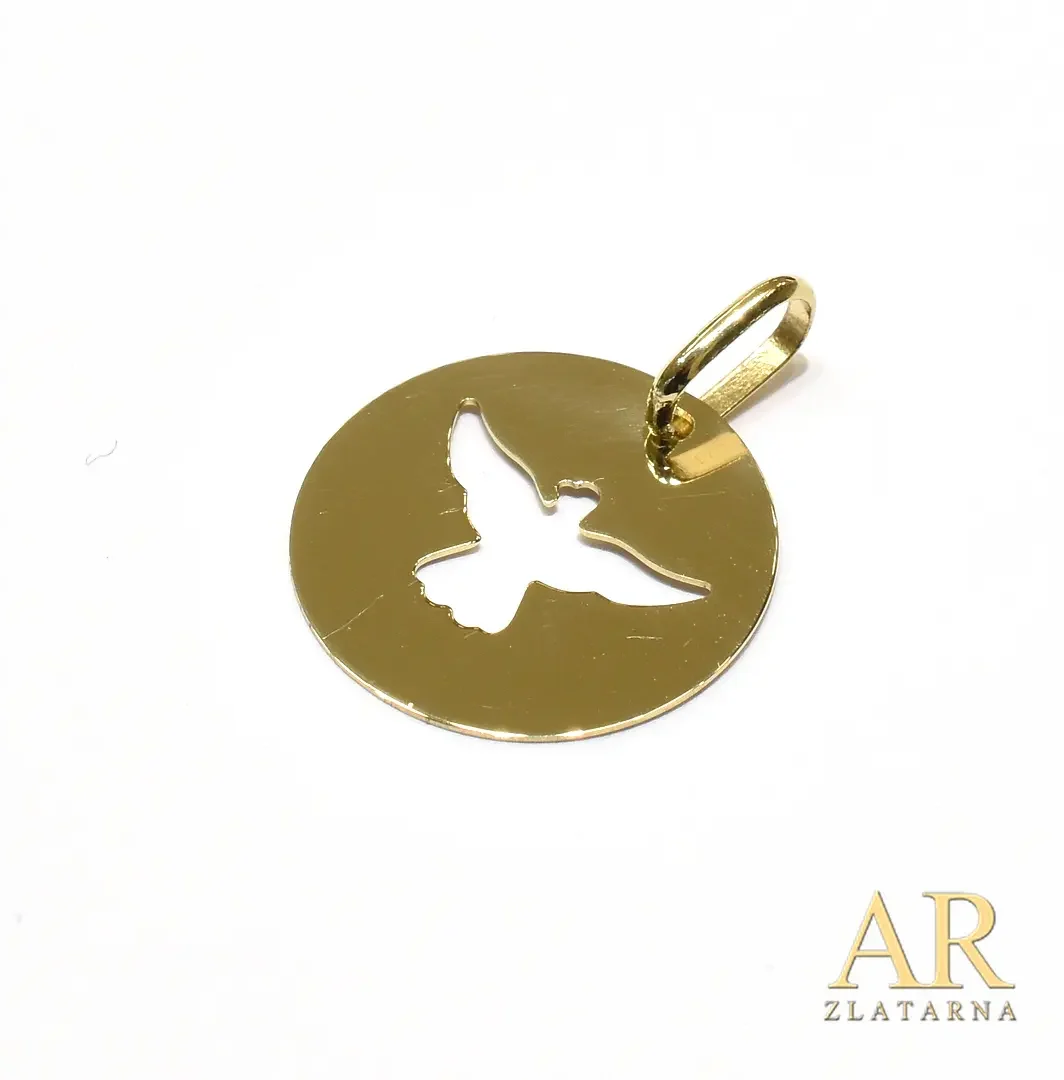 Zlatni privjesak Duh Sveti 17 mm
