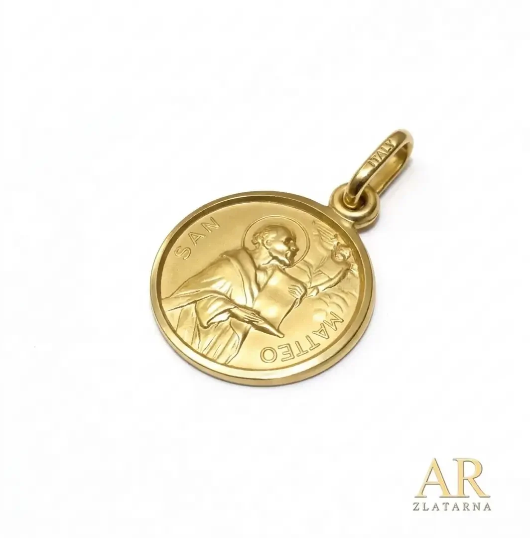Zlatni privjesak Sveti Mateo 15mm