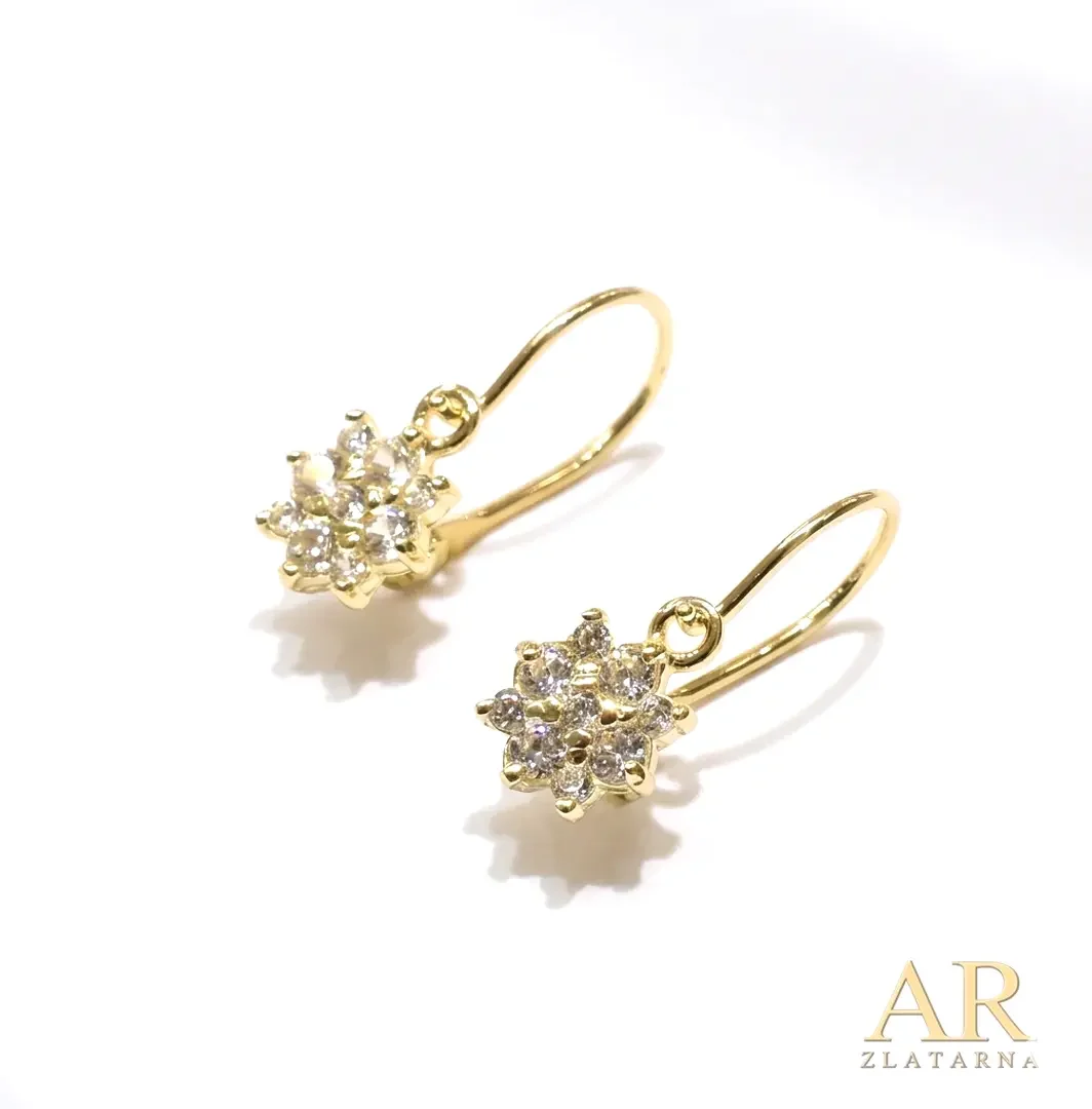 Zlatne naušnice dječje viseće sa cirkonima Model 4