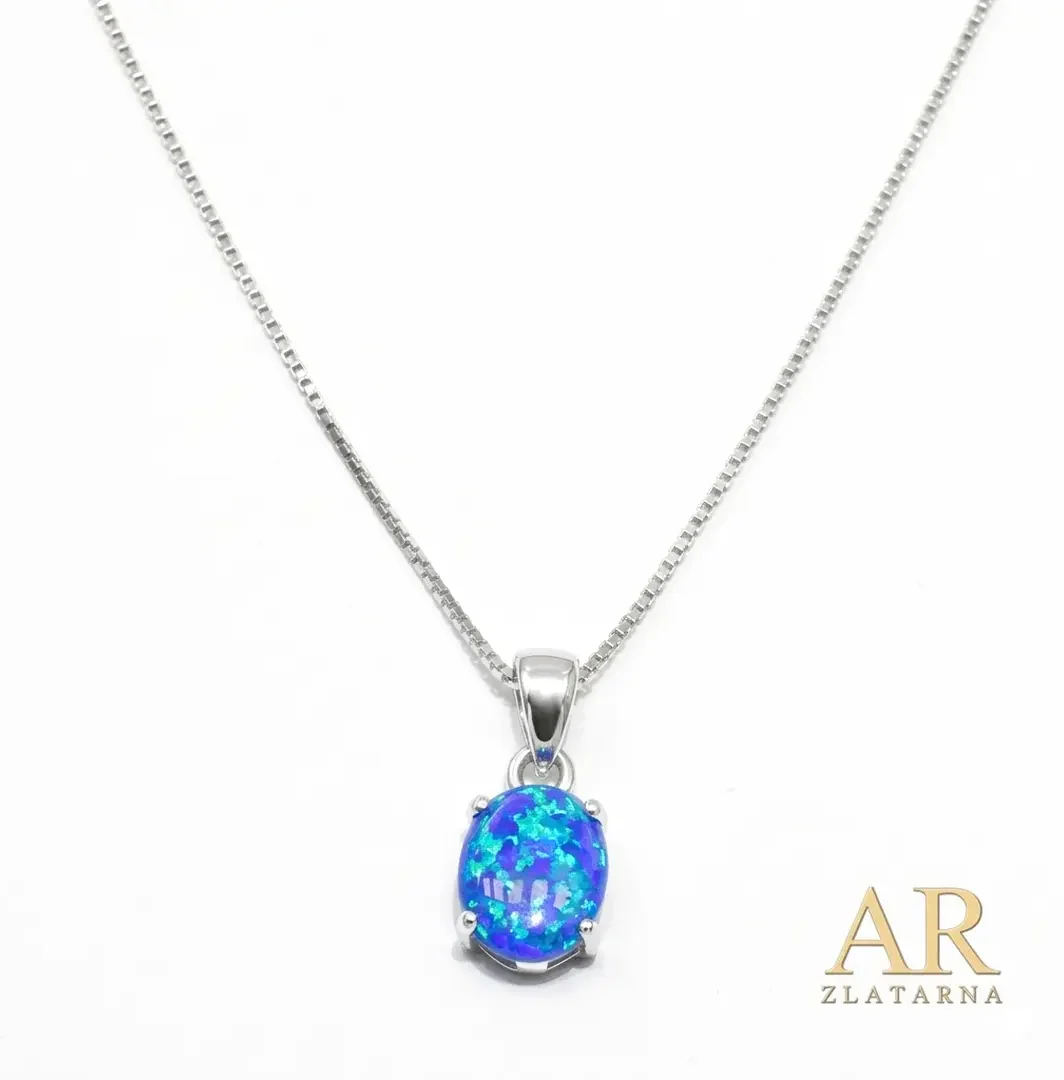 Srebrna ogrlica Opal model 2